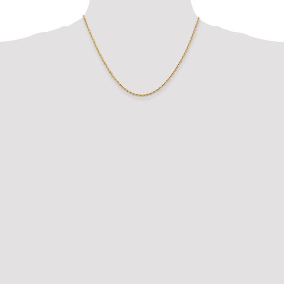 2mm, 14k Yellow Gold, D/C Quadruple Rope Chain Necklace, 18 Inch - Picture 2 of 8
